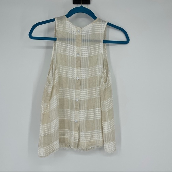 Cloth & Stone Button Plaid Fray Tank linen blend - Picture 6 of 8
